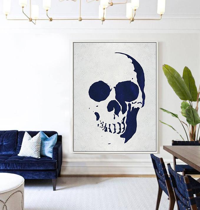 Navy Blue Skull Art #NV278B